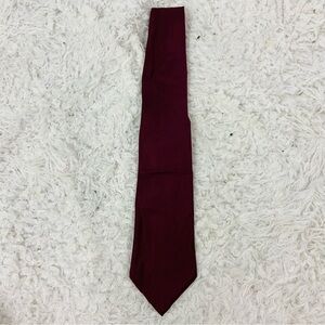 Weatherproof stain resistant 100% silk satin Deep Red Tie for Men